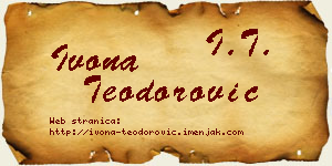 Ivona Teodorović vizit kartica